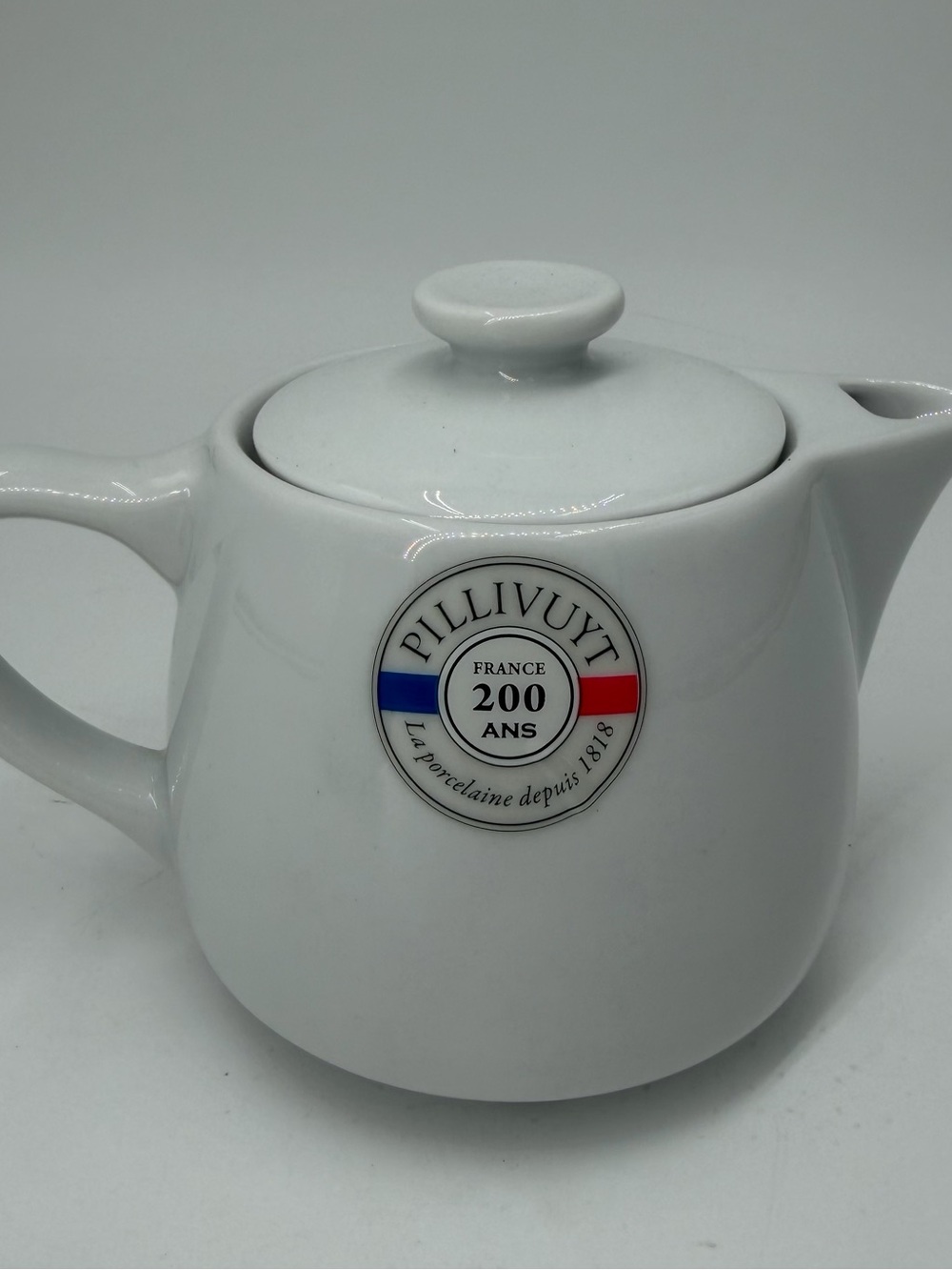Pillivuyt White Porcelain Teapot - 200 Ans Commemorative